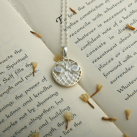 Quirky Baby Owl Silver Pendant
