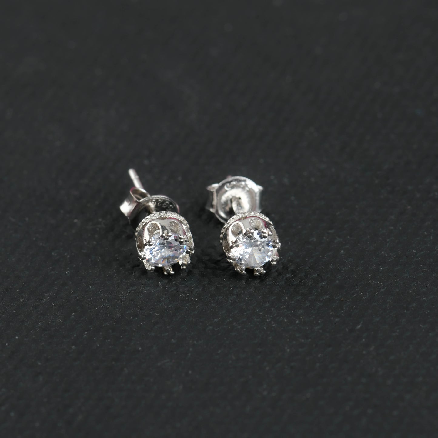 Everyday Zircon Silver Solitaire Studs