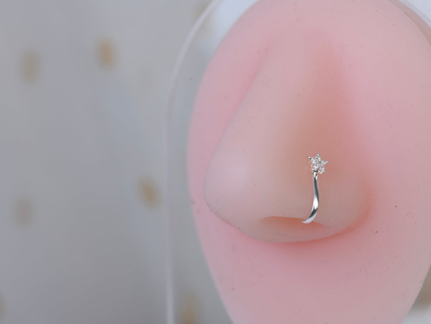 Silver Little Star Clip On Nose Pin