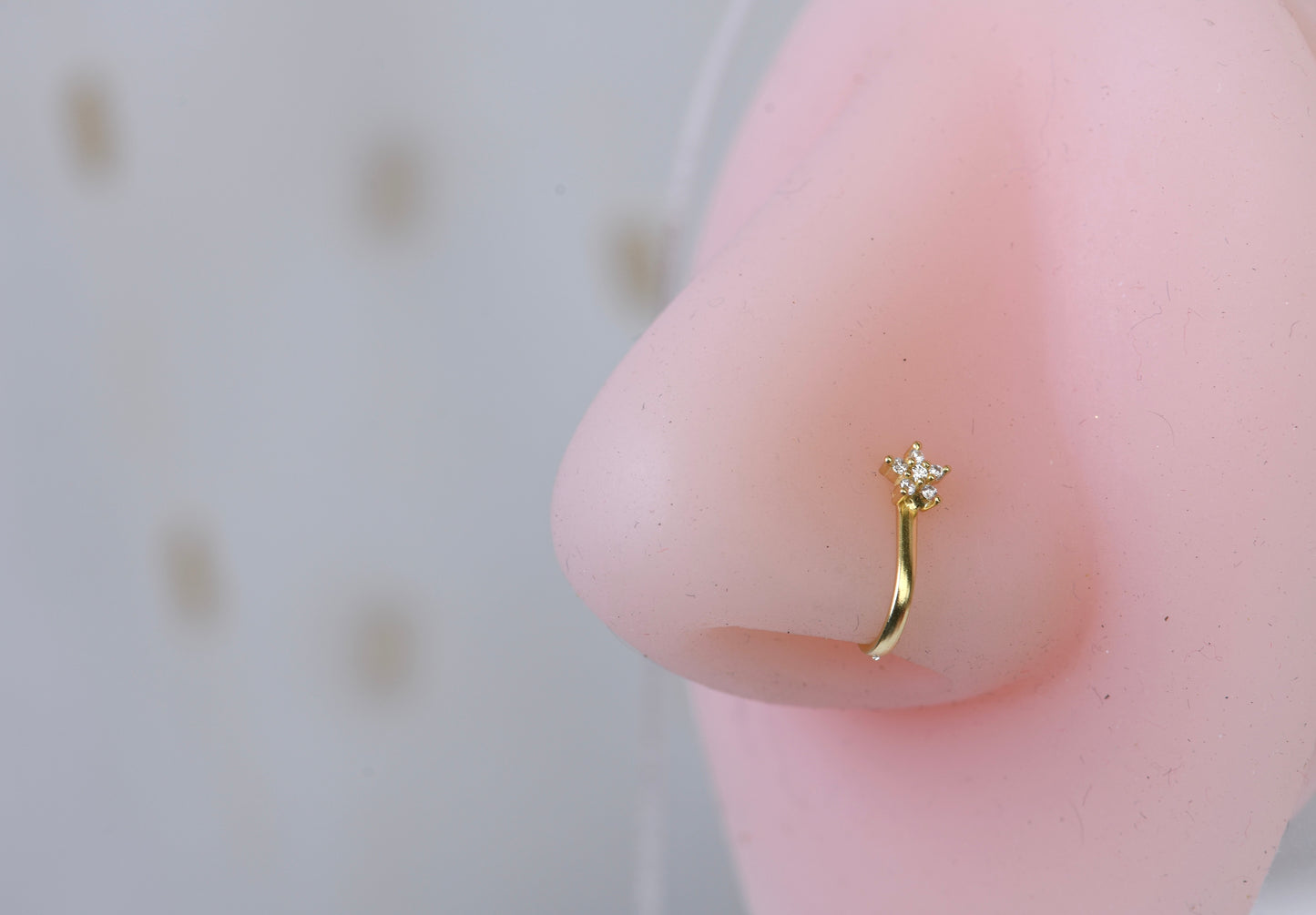 Gold Plated Silver Little Star Clip on Nose pin