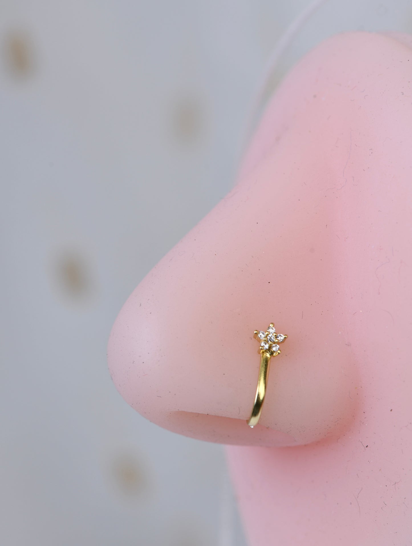 Gold Plated Silver Little Star Clip on Nose pin