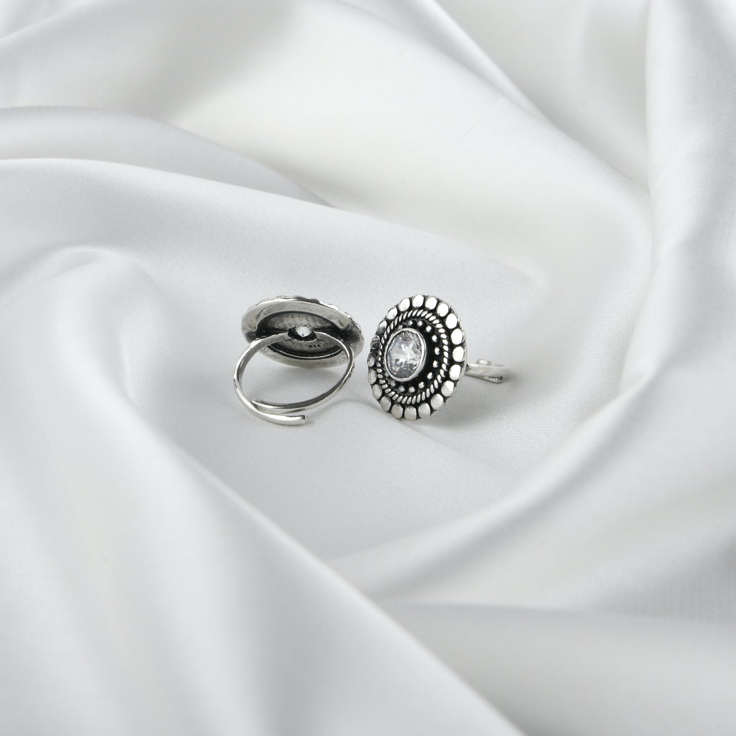 Sunflower Zircon Silver Toe Rings