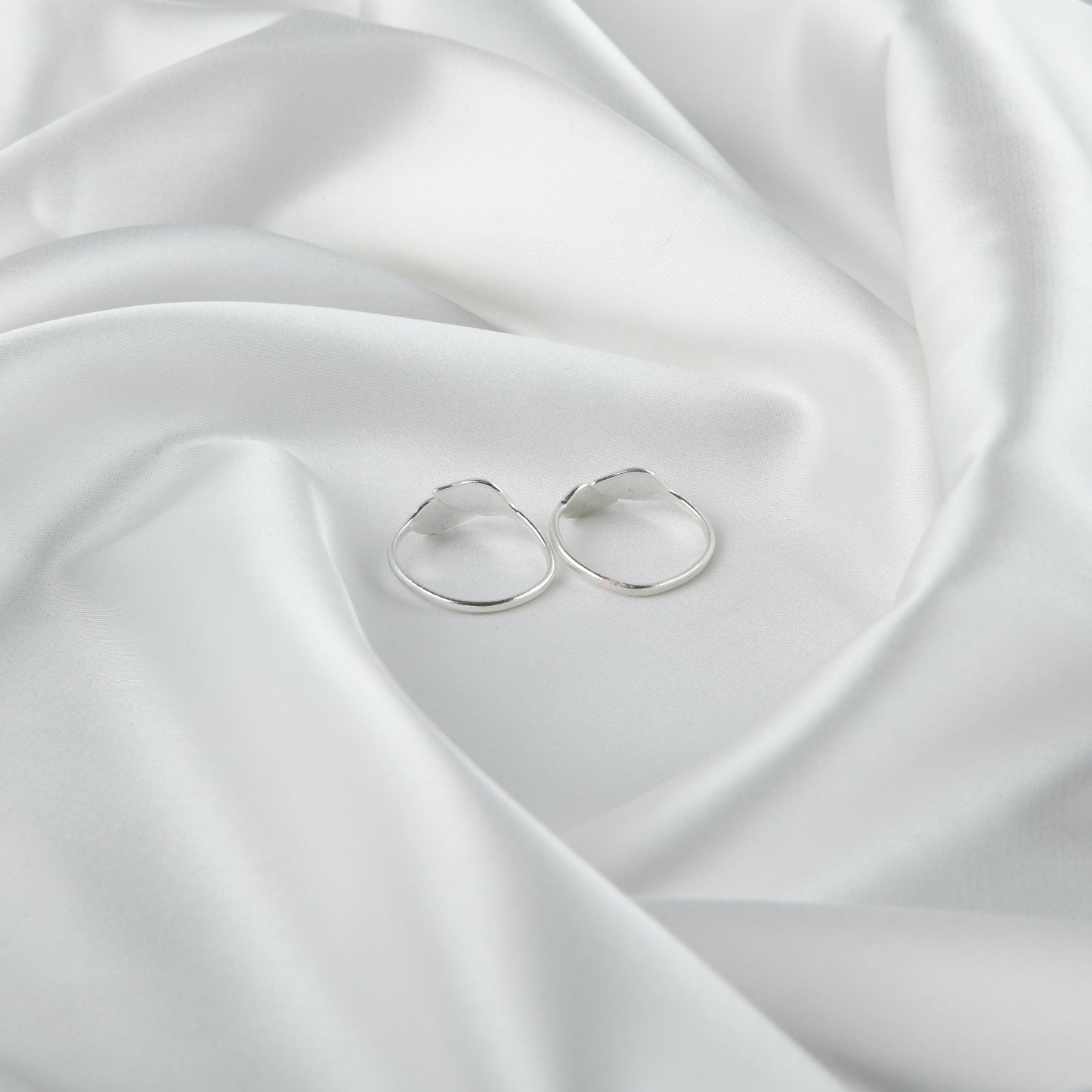 Pink Leaf Silver Toe Rings