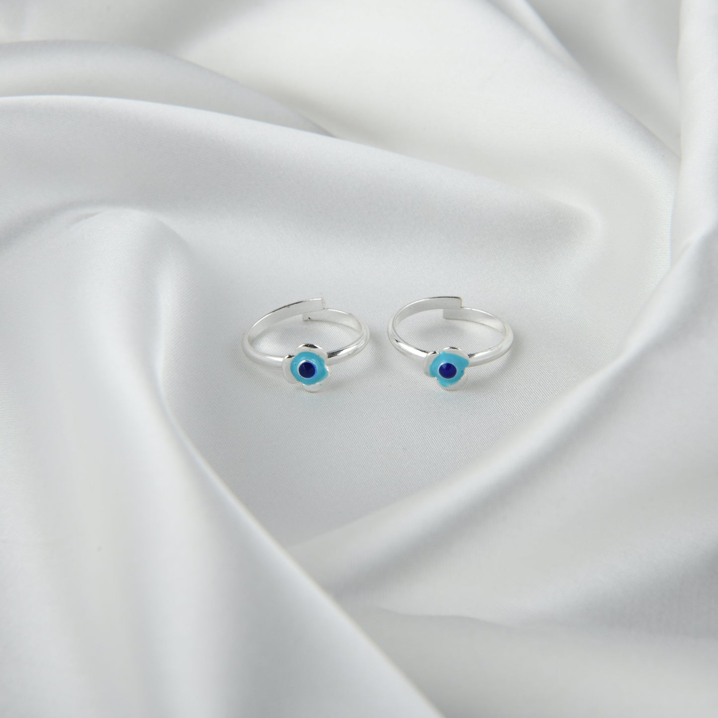 Evil Eye Silver Toe Rings