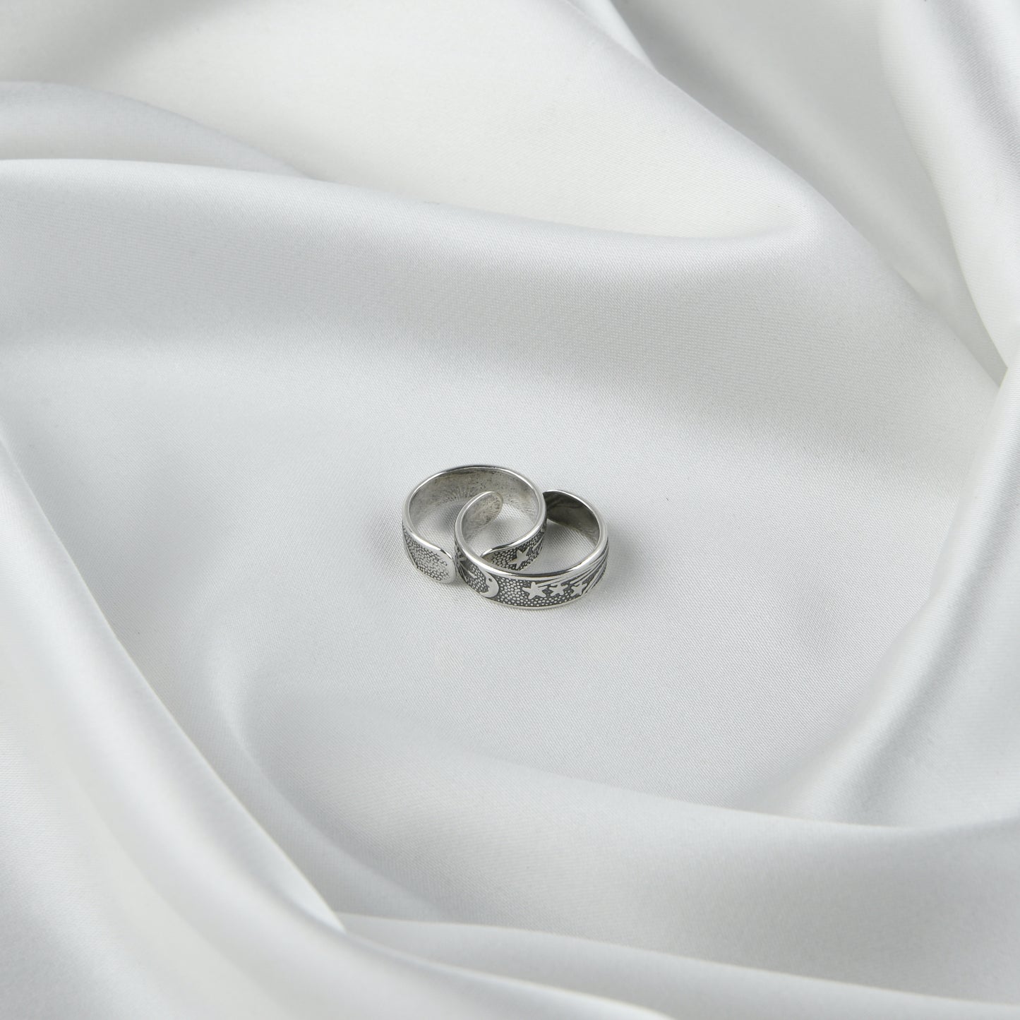 Moon And Star Silver Toe Rings