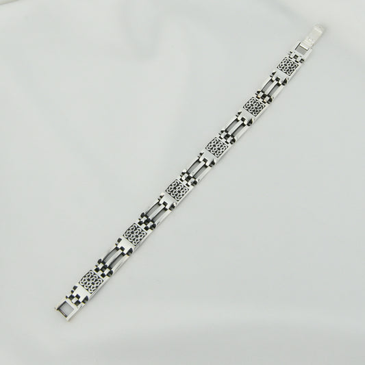 Silver Men Lattice Bracelet