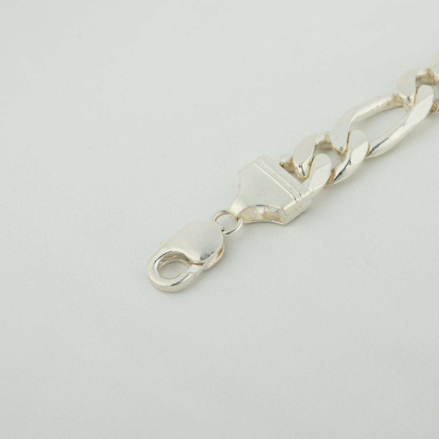 Figaro Chain Men Silver Bracelet