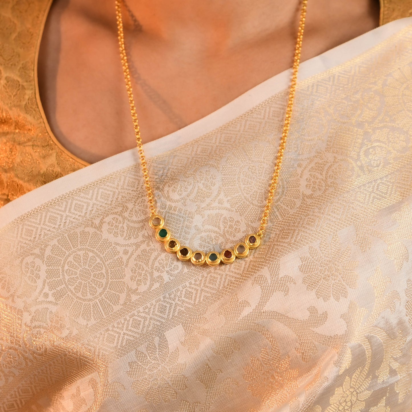 Raw Radiance Natural Uncut Semiprecious Stones Necklace