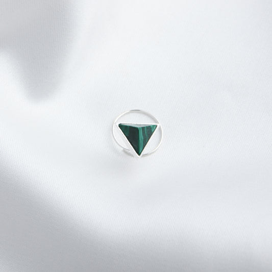 Malachite Triangle Silver Nosepin