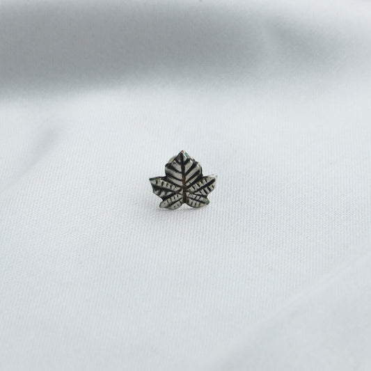 Kashmiri Chinar Oxidised Silver Nose Pin
