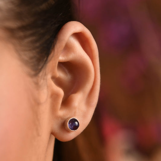 Iolite Silver Studs