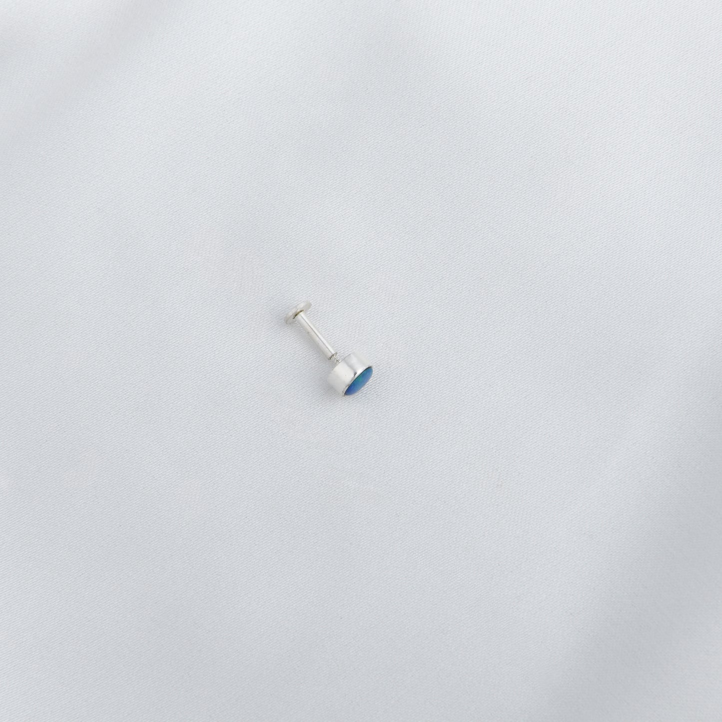 Natural Australian Opal Silver Nose Pin