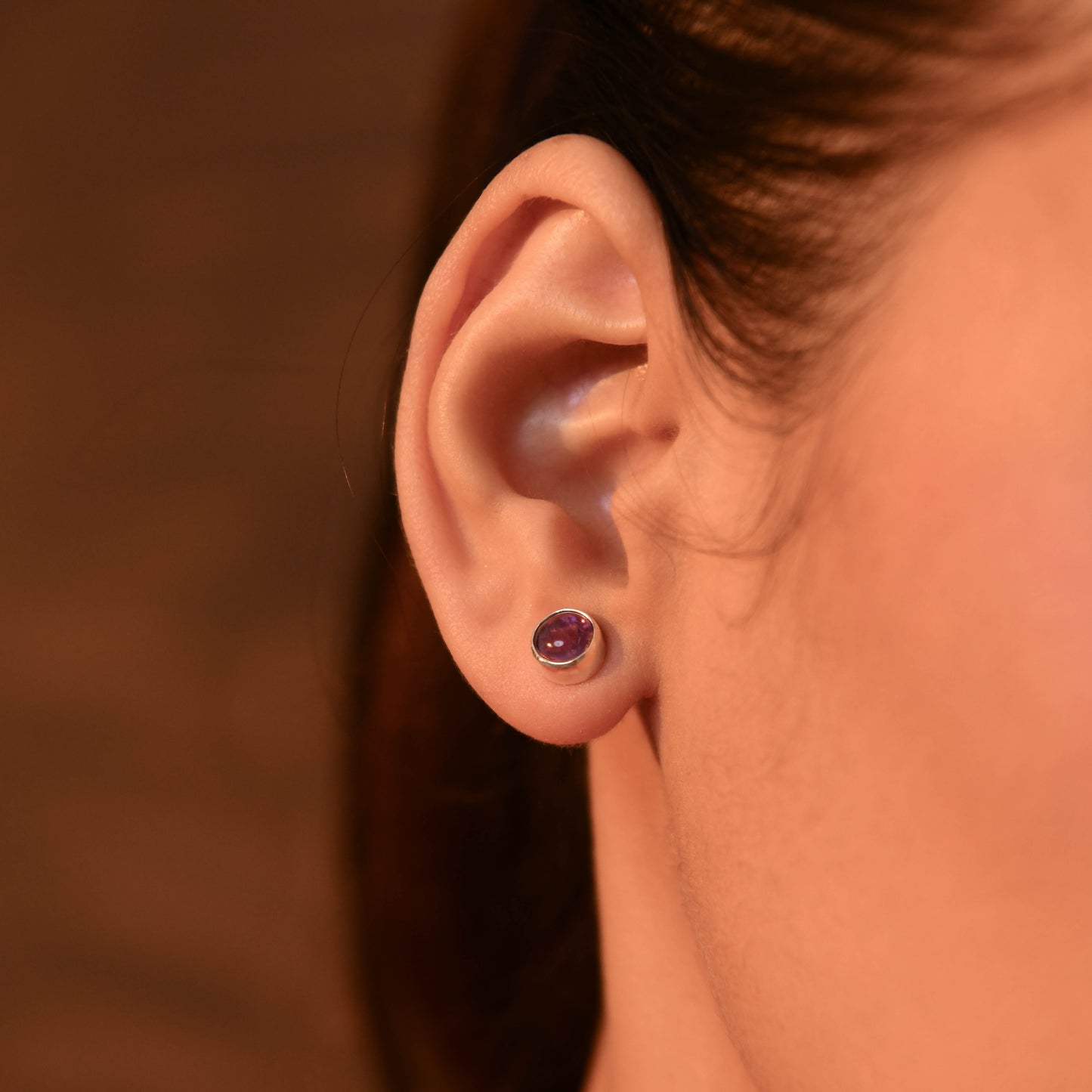 Amethyst Silver Studs