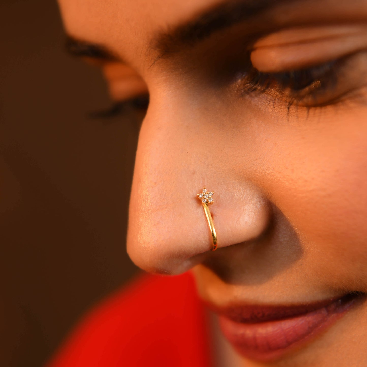 Gold Plated Silver Little Star Clip on Nose pin