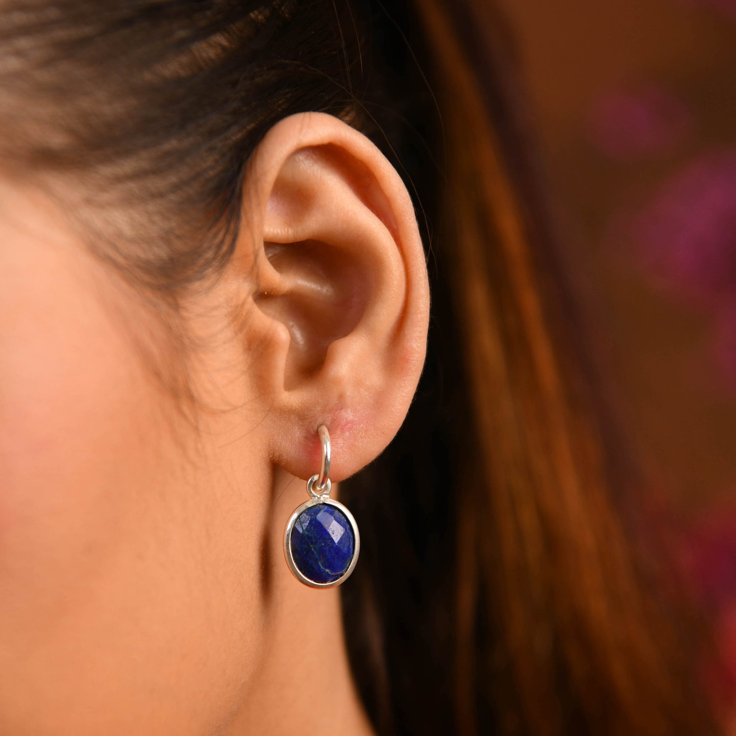 Lapis Lazuli C Bend Earrings
