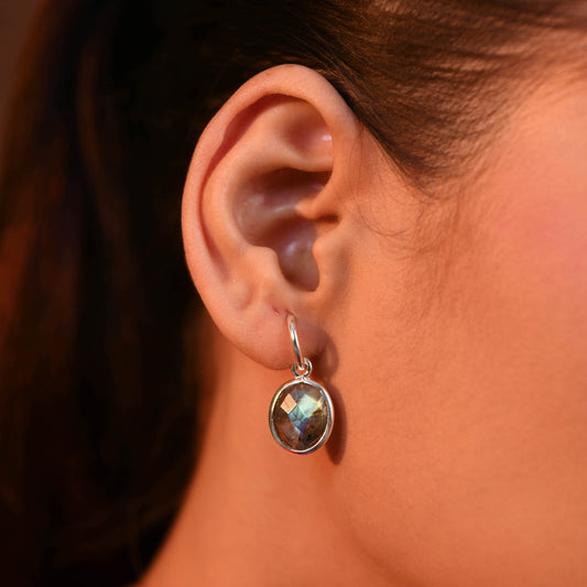 Labradorite C Bend Earrings