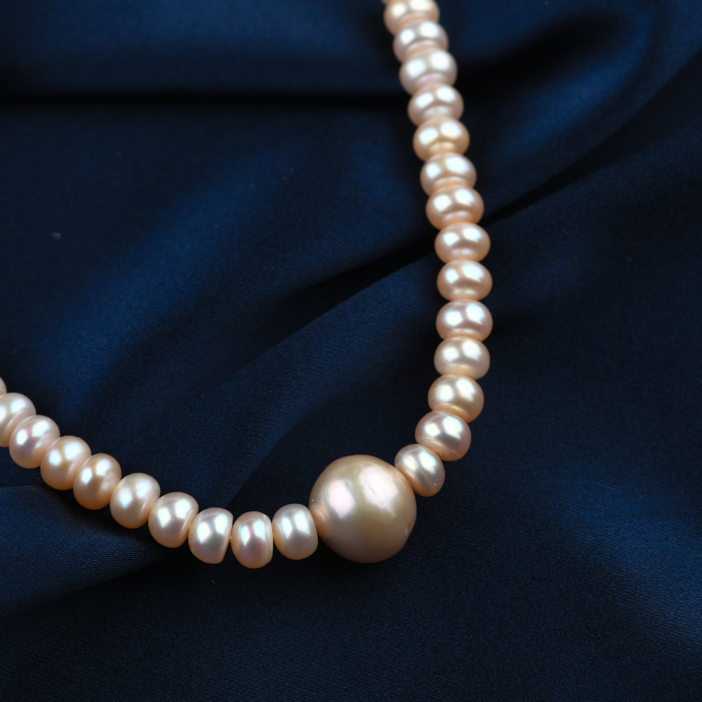 Peach Pearls Silver Bracelet