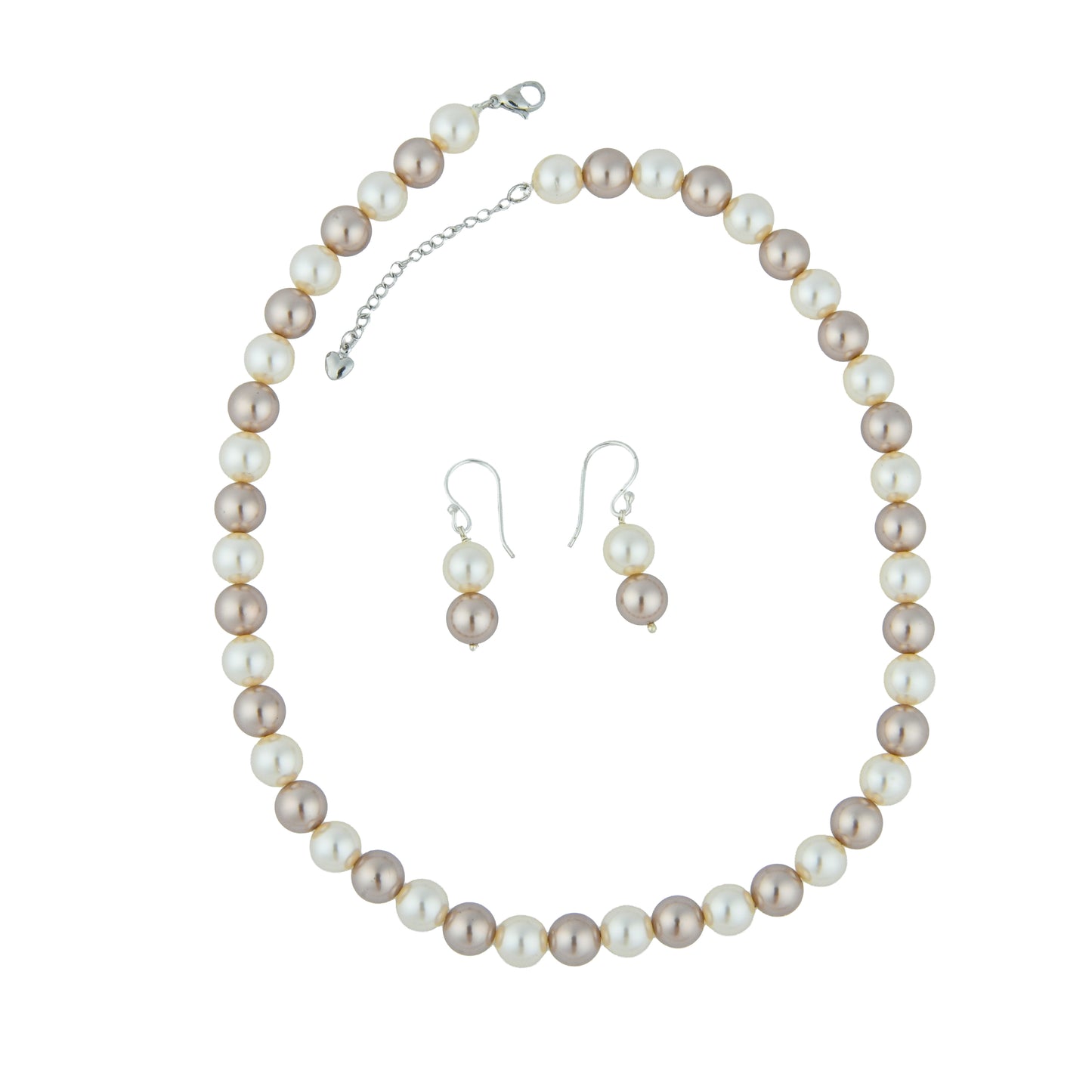 Cocoa And Cream Pearls Necklace Set