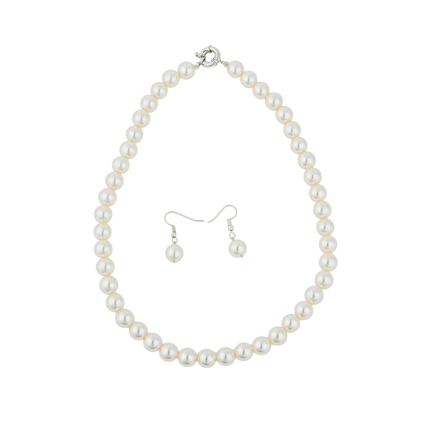 Linen Coloured Pearls Necklace Set