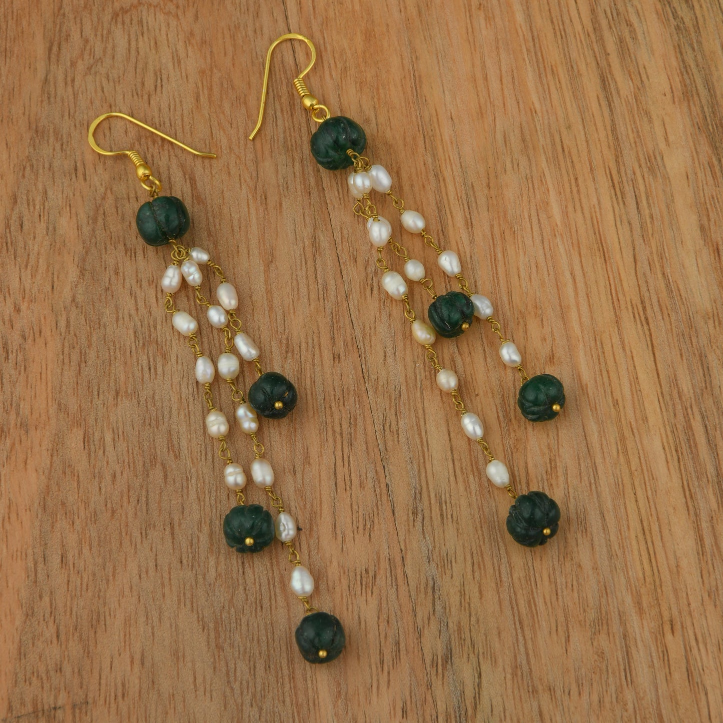 Serene Green Mist Pearl Earrings
