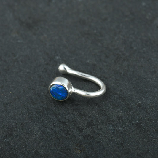 Natural Australian Opal Silver Nose Pin