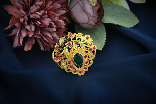 Noorie Purani Dilli Gold Plated Silver Ring
