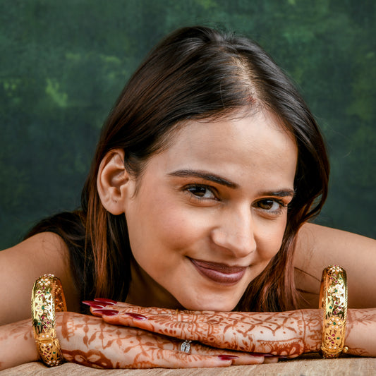 "Gulbahar" Gold Plated Silver Bangle