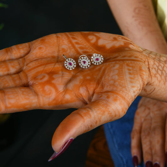 Rose Radiance Silver Nose Pin