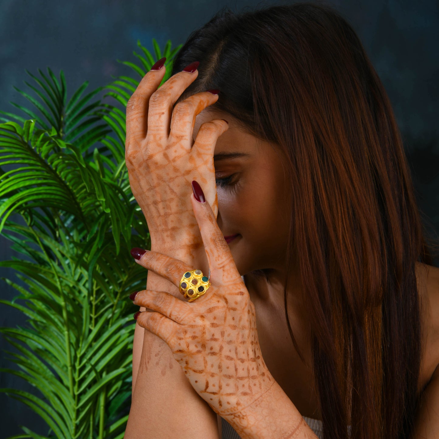 Raw Radiance Natural Uncut Semiprecious Stones Ring