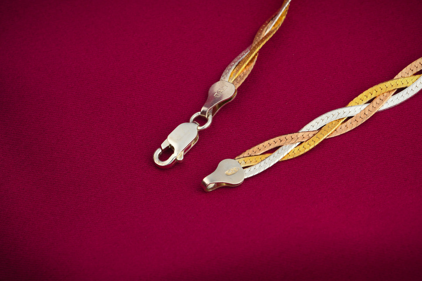 Three Tone Silver Bracelet