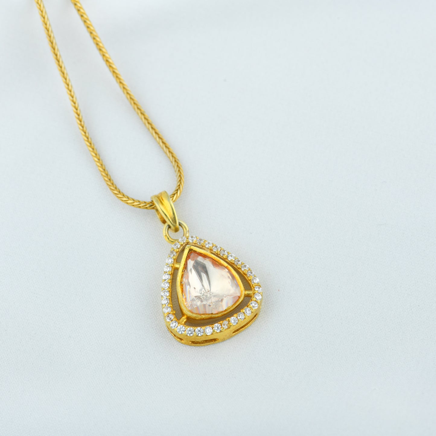 Kundan Gold Plated Silver Minimal Set