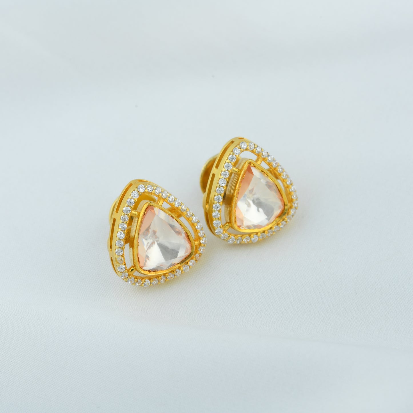 Kundan Gold Plated Silver Minimal Set
