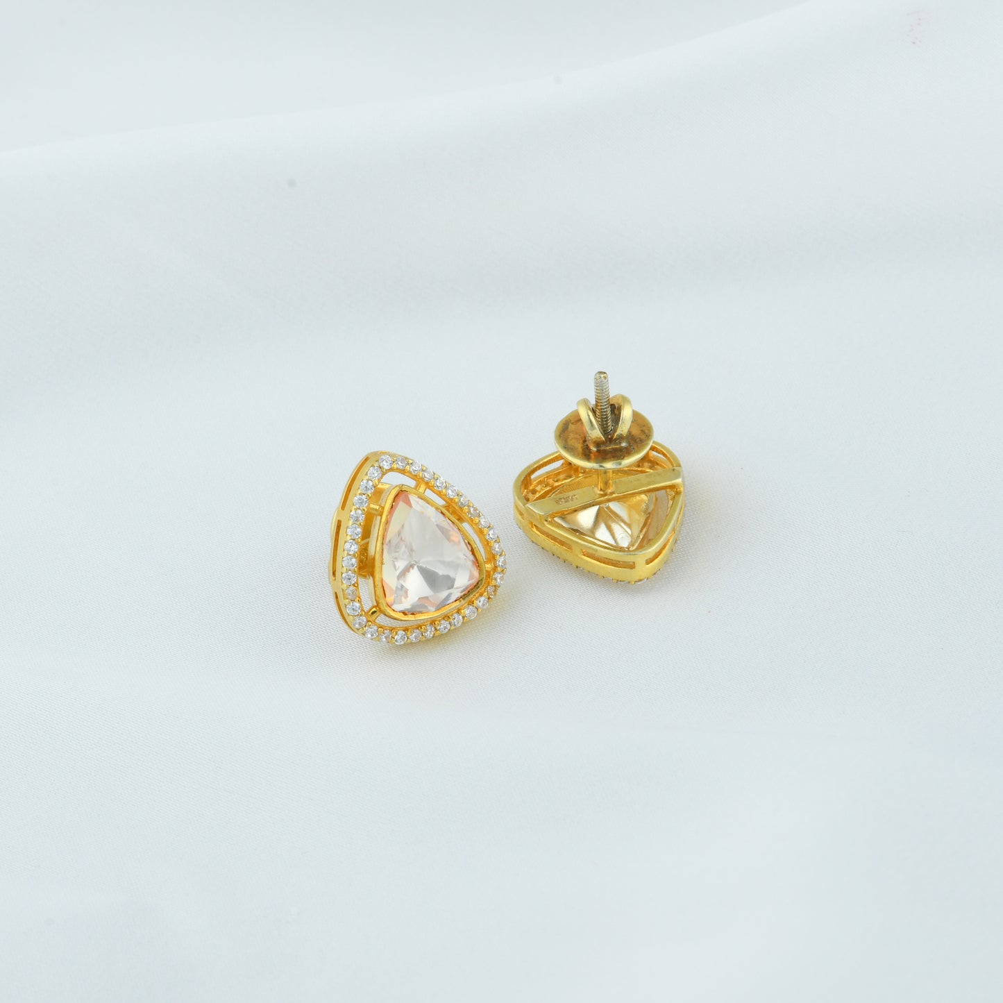 Kundan Gold Plated Silver Minimal Set