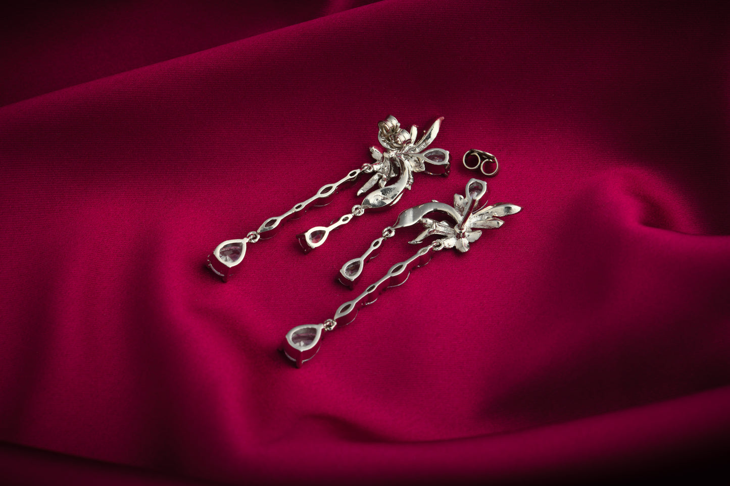 Rain Drops Silver And Cubic Zirconia Earrings