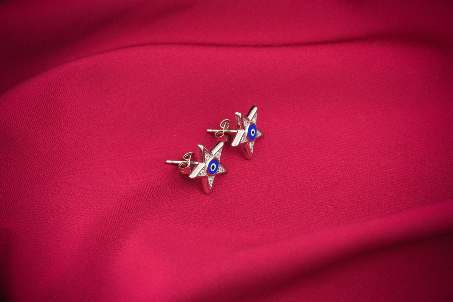 Star Evil Eye Silver Studs