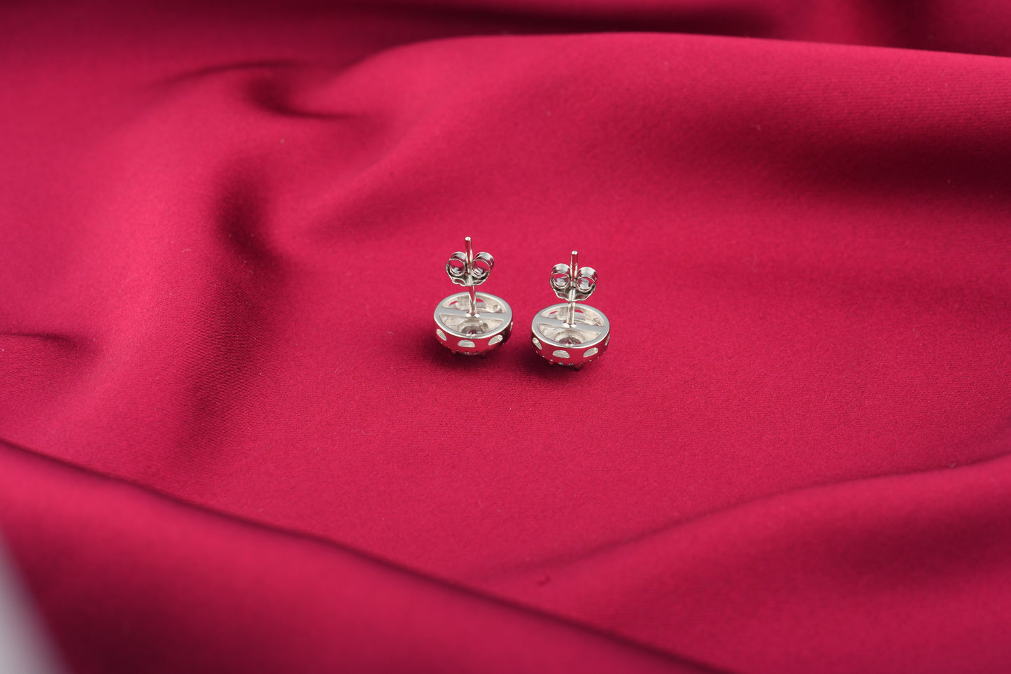 Victorian Style Round Solitaire Studs