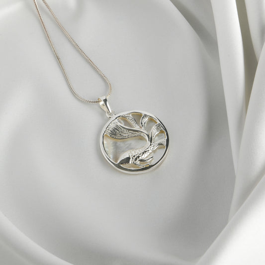 Indian Ocean MOP And Silver Fish Pendant
