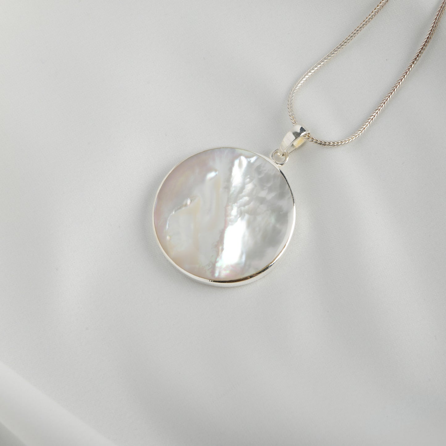 Whispers Of The Tree MOP Silver Pendant
