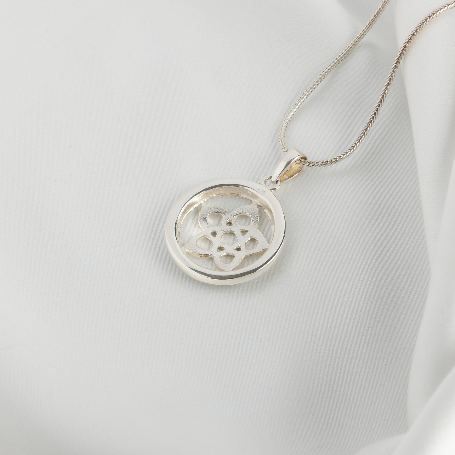 MOP Silver Flower Pendant