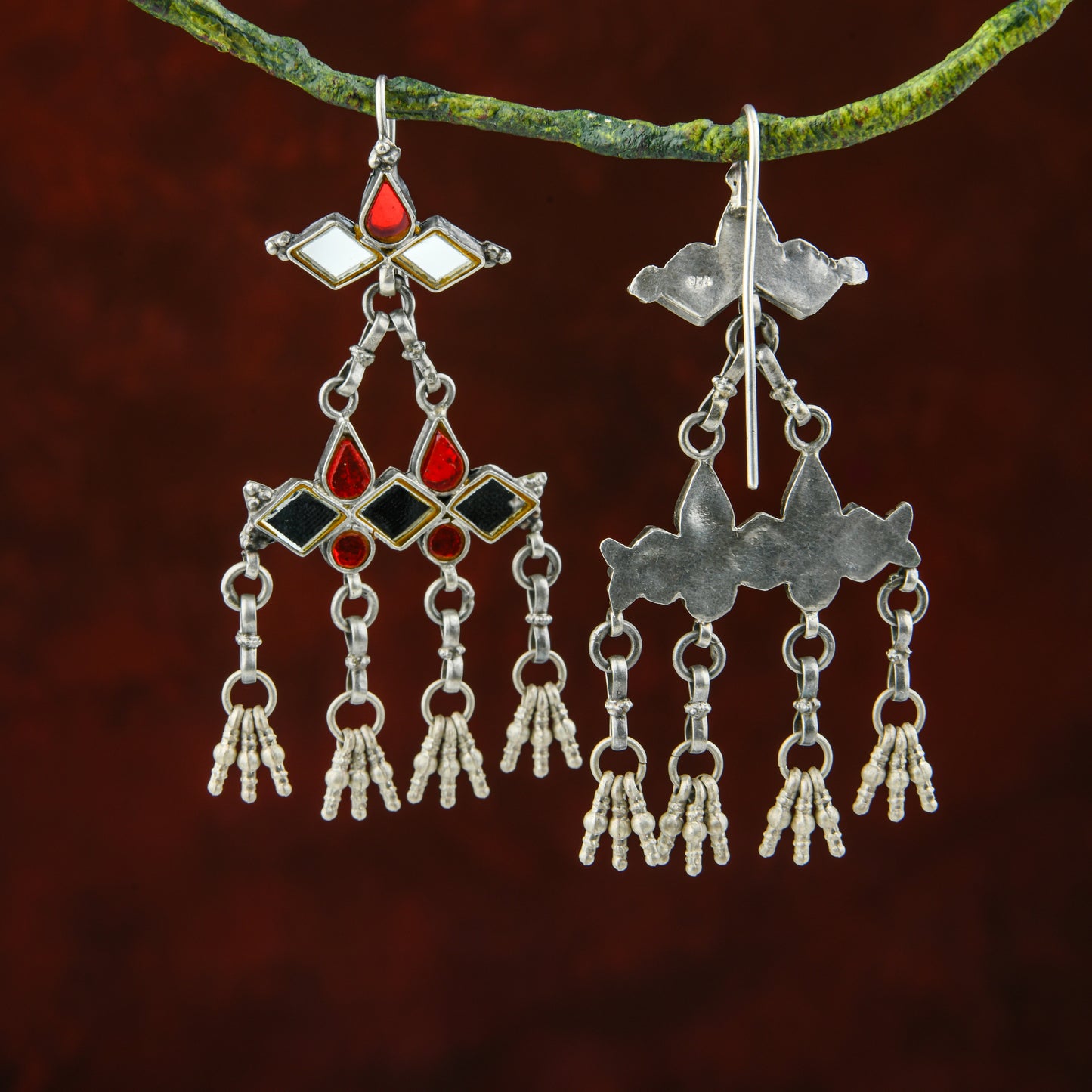 Madhu Chandrika Rang Birangi Silver Earrings