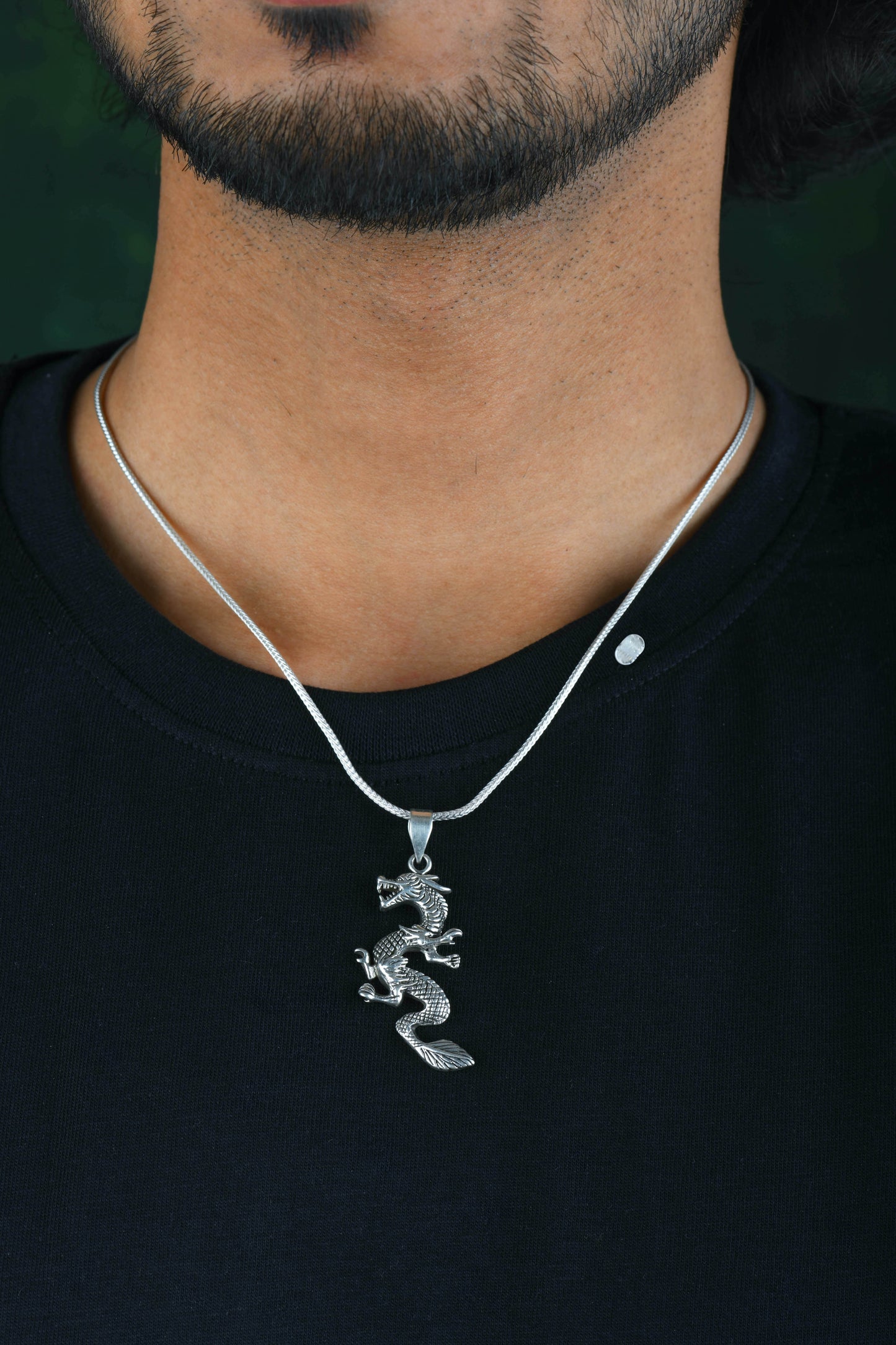 China Dragon Silver Pendant
