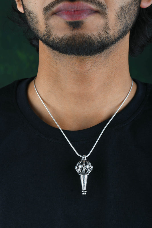 Bajrangi Hanumaan Gada Silver Pendant