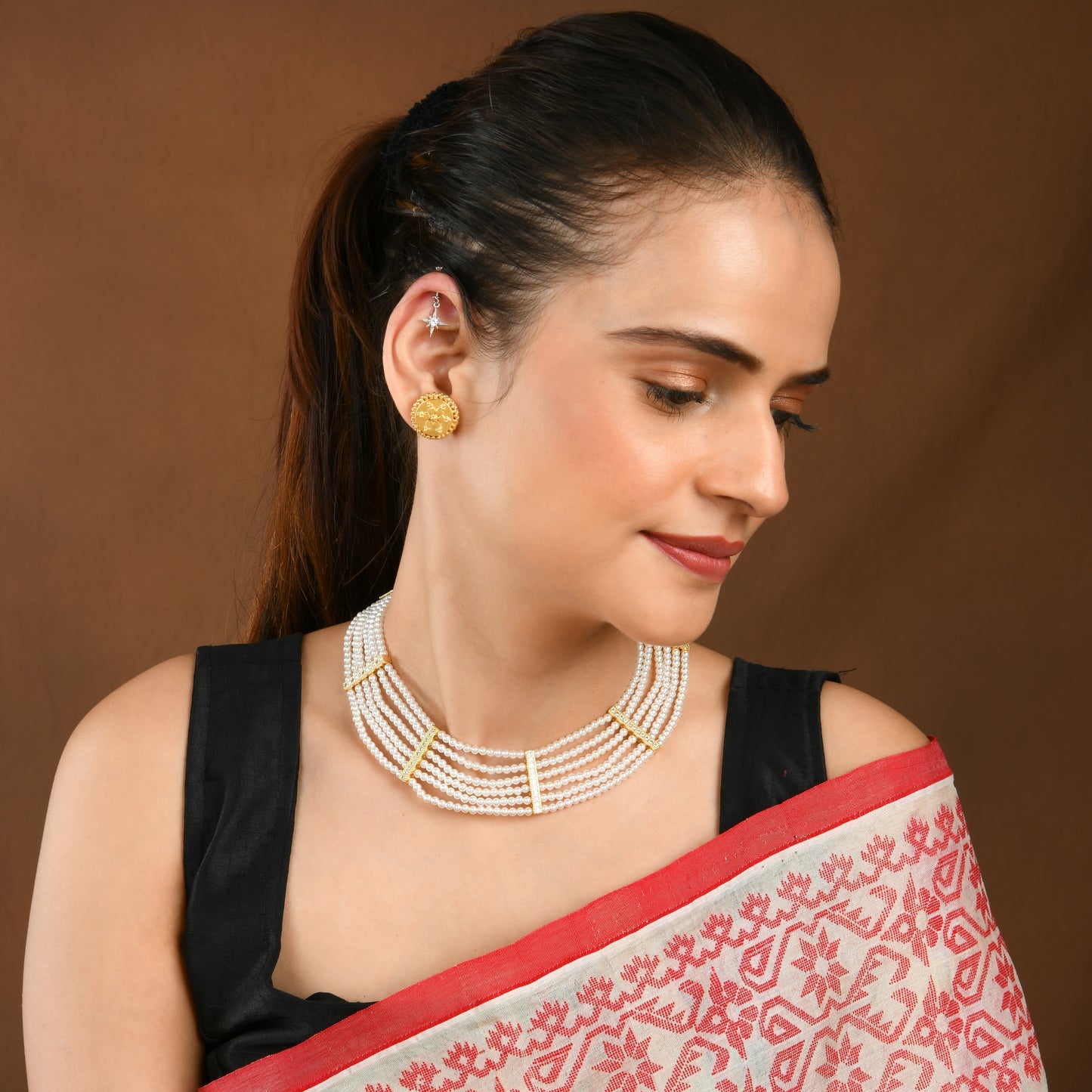 Vaijayanti Layered Pearl Necklace