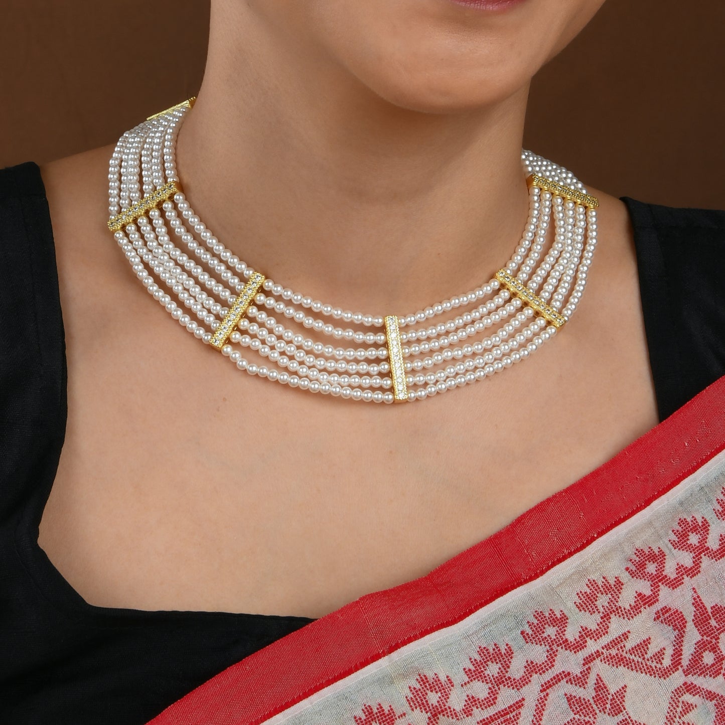 Vaijayanti Layered Pearl Necklace