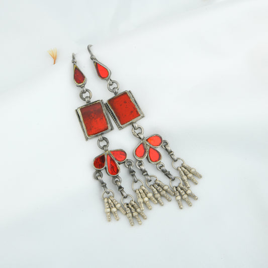 Madhu Chandrika Sindoori Silver Earrings