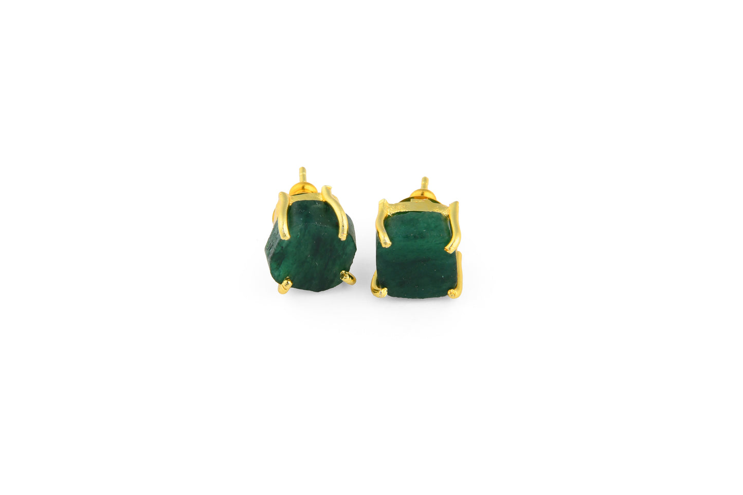 Uncut Green Onyx Stud