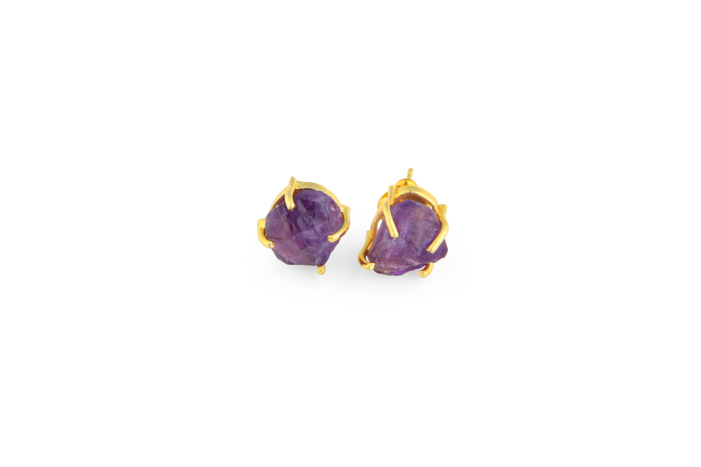 Uncut Amethyst Studs