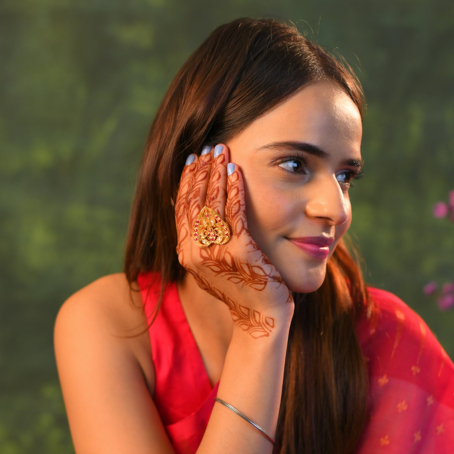 Paan Purani Dilli Gold Plated Silver Ring