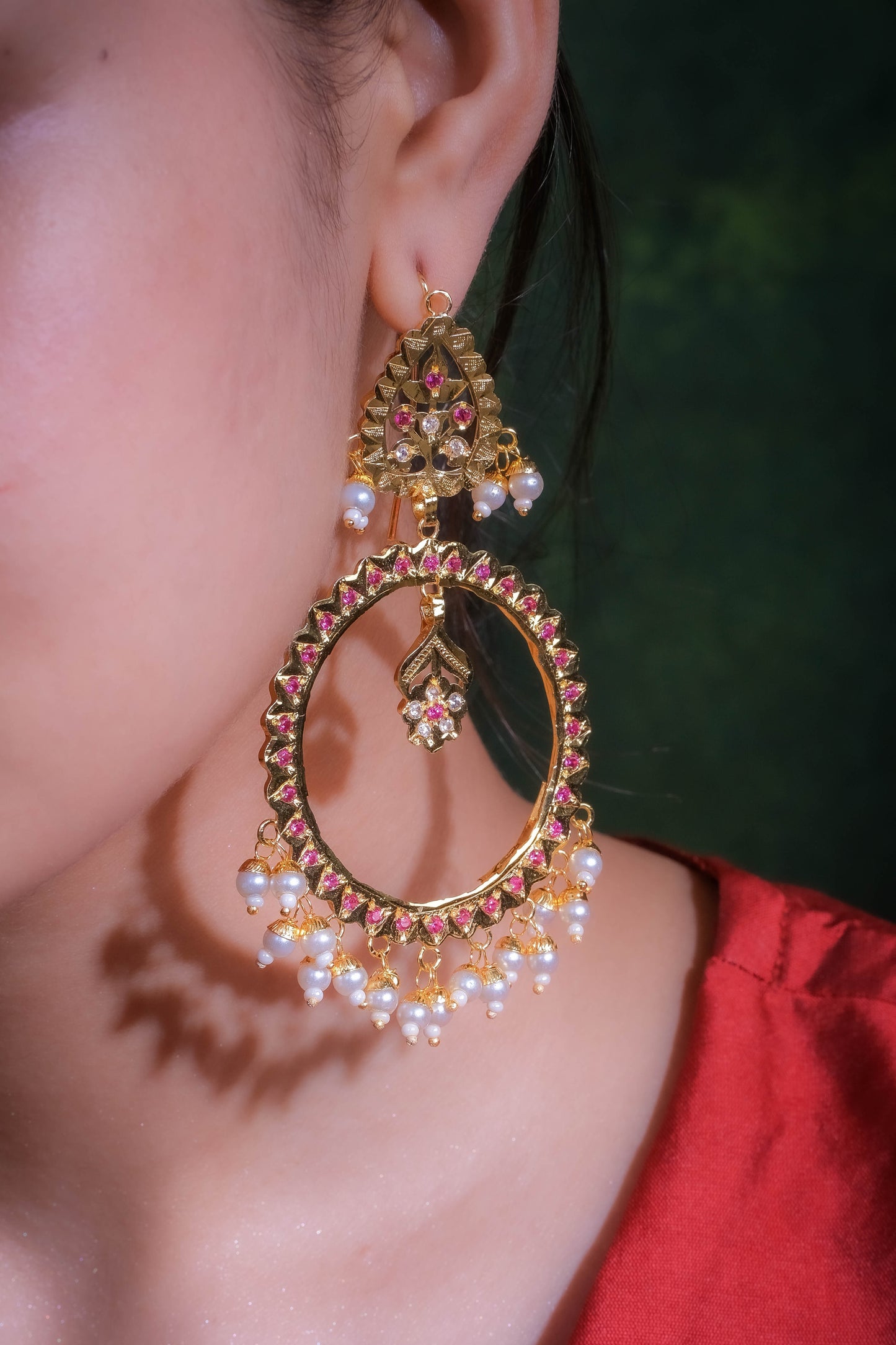 Saira Purani Dilli Gold Plated Silver Chand Baali