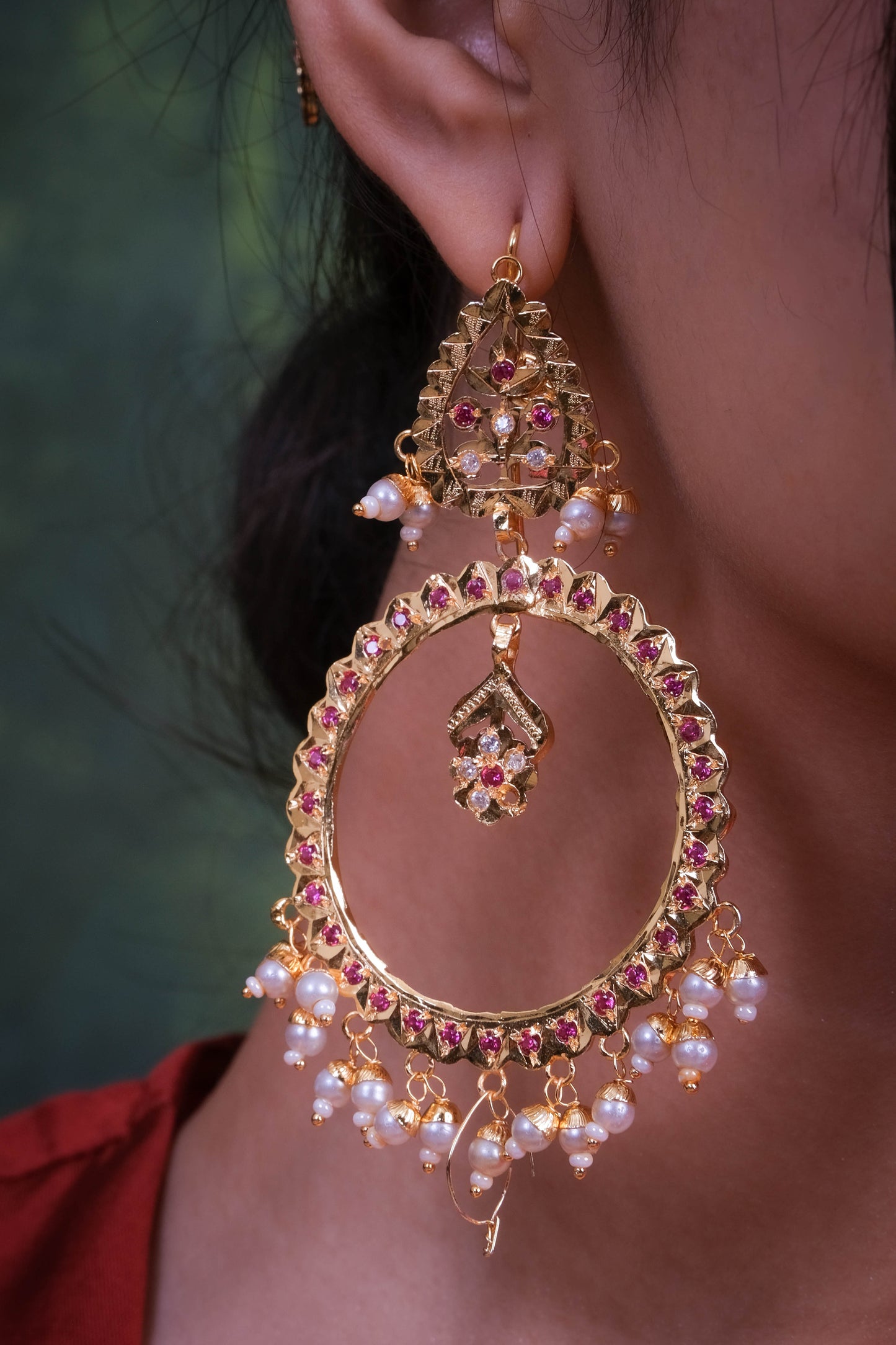 Saira Purani Dilli Gold Plated Silver Chand Baali